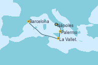 Visitando Nápoles (Italia), Palermo (Italia), La Valletta (Malta), Barcelona