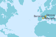 Visitando Marsella (Francia), Génova (Italia), Barcelona, Marsella (Francia)