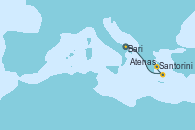 Visitando Bari (Italia), Santorini (Grecia), Atenas (Grecia)