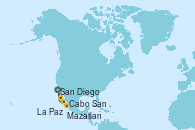 Visitando San Diego (California/EEUU), Cabo San Lucas (México), Mazatlan (México), La Paz (México), San Diego (California/EEUU)