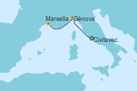 Visitando Civitavecchia (Roma), Génova (Italia), Marsella (Francia)