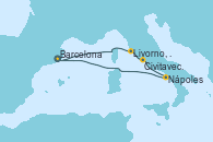 Visitando Barcelona, Livorno, Pisa y Florencia (Italia), Civitavecchia (Roma), Nápoles (Italia), Barcelona