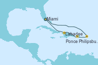 Visitando Miami (Florida/EEUU), Philipsburg (St. Maarten), Ponce (Puerto Rico), Labadee (Haiti), Miami (Florida/EEUU)