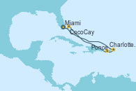 Visitando Miami (Florida/EEUU), Charlotte Amalie (St. Thomas), Ponce (Puerto Rico), CocoCay (Bahamas), Miami (Florida/EEUU)