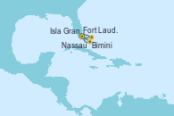 Visitando Fort Lauderdale (Florida/EEUU), Bimini (Bahamas), Isla Gran Bahama (Florida/EEUU), Nassau (Bahamas), Fort Lauderdale (Florida/EEUU)
