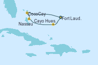 Visitando Fort Lauderdale (Florida/EEUU), CocoCay (Bahamas), Nassau (Bahamas), Cayo Hueso (Key West/Florida), Fort Lauderdale (Florida/EEUU)