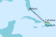 Visitando Miami (Florida/EEUU), Labadee (Haiti), Puerto Plata, Republica Dominicana, Miami (Florida/EEUU)