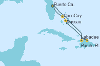 Visitando Puerto Cañaveral (Florida), Labadee (Haiti), Puerto Plata, Republica Dominicana, Nassau (Bahamas), CocoCay (Bahamas), Puerto Cañaveral (Florida)