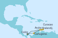 Visitando Colón (Panamá), Cartagena de Indias (Colombia), Kralendijk (Antillas), Aruba (Antillas), Curacao (Antillas), Colón (Panamá)