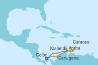Visitando Colón (Panamá), Cartagena de Indias (Colombia), Aruba (Antillas), Kralendijk (Antillas), Curacao (Antillas), Colón (Panamá)