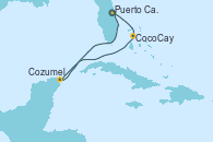 Visitando Puerto Cañaveral (Florida), CocoCay (Bahamas), Cozumel (México), Puerto Cañaveral (Florida)