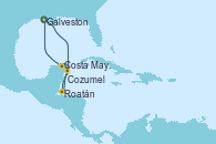 Visitando Galveston (Texas), Cozumel (México), Roatán (Honduras), Costa Maya (México), Galveston (Texas)