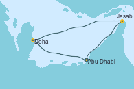 Visitando Abu Dhabi (Emiratos Árabes Unidos), Doha (Catar), RAS AL KHAIMAH, Jasab (Omán), Abu Dhabi (Emiratos Árabes Unidos)