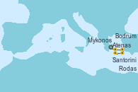 Visitando Atenas (Grecia), Santorini (Grecia), Rodas (Grecia), Bodrum (Turquia), Mykonos (Grecia), Mykonos (Grecia), Atenas (Grecia)