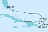 Visitando Miami (Florida/EEUU), Labadee (Haiti), San Juan (Puerto Rico), Charlotte Amalie (St. Thomas), Miami (Florida/EEUU)
