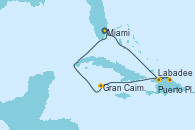 Visitando Miami (Florida/EEUU), Labadee (Haiti), Puerto Plata, Republica Dominicana, Gran Caimán (Islas Caimán), Miami (Florida/EEUU)