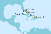Visitando Puerto Cañaveral (Florida), Nassau (Bahamas), Ocean Cay MSC Marine Reserve (Bahamas), Puerto Plata, Republica Dominicana, Puerto Cañaveral (Florida)