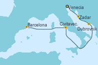 Visitando Venecia (Italia), Zadar (Croacia), Dubrovnik (Croacia), Civitavecchia (Roma), Barcelona