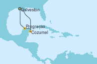 Visitando Galveston (Texas), Cozumel (México), Progresso (Brasil), Galveston (Texas)