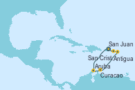 Visitando San Juan (Puerto Rico), Aruba (Antillas), Curacao (Antillas), Antigua (Antillas), San Cristóbal y Nieves, San Juan (Puerto Rico)