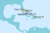 Visitando Puerto Cañaveral (Florida), Cayo Hueso (Key West/Florida), Bimini (Bahamas), Puerto Plata, Republica Dominicana, Nassau (Bahamas), Puerto Cañaveral (Florida)