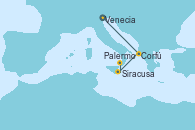 Visitando Venecia (Italia), Corfú (Grecia), Siracusa (Sicilia), Palermo (Italia)