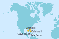 Visitando Mobile (Alabama), Cayo Hueso (Key West/Florida), Celebration Key, The Bahamas, Isla Pequeña (San Salvador/Bahamas), Mobile (Alabama)