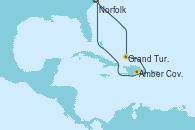 Visitando Norfolk (Virginia/EEUU), Isla Pequeña (San Salvador/Bahamas), Grand Turks(Turks & Caicos), Amber Cove (República Dominicana), Norfolk (Virginia/EEUU)