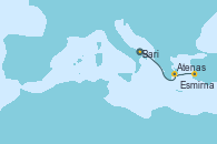 Visitando Bari (Italia), Atenas (Grecia), Esmirna (Turquía)