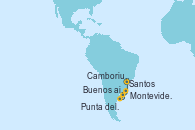 Visitando Santos (Brasil), Montevideo (Uruguay), Buenos aires, Punta del Este (Uruguay), Camboriu, Brazil, Santos (Brasil)