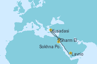 Visitando Sharm El Sheik (Egipto), Sokhna Port (Egipto), Kusadasi (Efeso/Turquía), Lavrio (Grecia)
