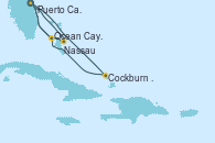 Visitando Puerto Cañaveral (Florida), Cockburn Town (Islas turcas y Caicos), Ocean Cay MSC Marine Reserve (Bahamas), Puerto Cañaveral (Florida), Nassau (Bahamas), Ocean Cay MSC Marine Reserve (Bahamas), Puerto Cañaveral (Florida)