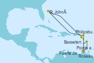 Visitando Pointe a Pitre (Guadalupe), Philipsburg (St. Maarten), St. John´s (Antigua y Barbuda), Basseterre (Antillas), Roseau (Dominica), Fuerte de France (Martinica), Pointe a Pitre (Guadalupe)