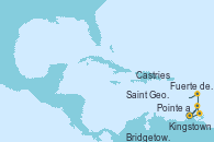 Visitando Pointe a Pitre (Guadalupe), Castries (Santa Lucía/Caribe), Bridgetown (Barbados), Saint George (Grenada), Kingstown (Granadinas), Fuerte de France (Martinica), Pointe a Pitre (Guadalupe)