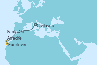 Visitando Civitavecchia (Roma), Fuerteventura (Canarias/España), Arrecife (Lanzarote/España), Santa Cruz de Tenerife (España)