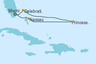 Visitando Miami (Florida/EEUU), Nassau (Bahamas), Princess Cays (Caribe), Celebration Key, The Bahamas, Miami (Florida/EEUU)