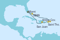 Visitando Miami (Florida/EEUU), OBAN (HALFMOON BAY), Saint Thomas (Islas Vírgenes), San Juan (Puerto Rico), Amber Cove (República Dominicana), Miami (Florida/EEUU)
