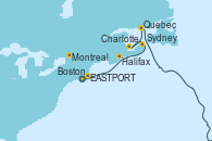 Visitando Boston (Massachusetts), EASTPORT, Halifax (Canadá), Sydney (Nueva Escocia/Canadá), Charlottetown (Canadá), Quebec (Canadá), Montreal (Canadá)