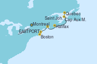 Visitando Montreal (Canadá), Quebec (Canadá), Cap Aux Meules (Canadá), Halifax (Canadá), Saint John (New Brunswick/Canadá), EASTPORT, Boston (Massachusetts)