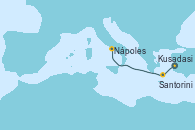 Visitando Kusadasi (Efeso/Turquía), Santorini (Grecia), Nápoles (Italia)