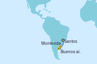 Visitando Santos (Brasil), Buenos aires, Montevideo (Uruguay)