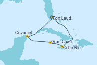 Visitando Fort Lauderdale (Florida/EEUU), Ocho Ríos (Jamaica), Gran Caimán (Islas Caimán), Cozumel (México), Fort Lauderdale (Florida/EEUU)