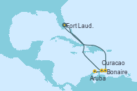 Visitando Fort Lauderdale (Florida/EEUU), Bonaire (Países Bajos), Aruba (Antillas), Curacao (Antillas), Fort Lauderdale (Florida/EEUU)
