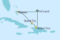 Visitando Fort Lauderdale (Florida/EEUU), Nassau (Bahamas), Grand Turks(Turks & Caicos), Amber Cove (República Dominicana), Fort Lauderdale (Florida/EEUU)