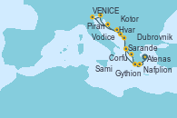Visitando Atenas (Grecia), Gythion (Grecia), Sarande (Albania), Dubrovnik (Croacia), Hvar (Croacia), Piran (Eslovenia), VENICE (FUSINA) - ITALY, Vodice (Croacia), Kotor (Montenegro), Corfú (Grecia), Sami (Cefalonia/Grecia), Nafplion (Grecia), Atenas (Grecia)