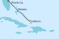 Visitando Puerto Cañaveral (Florida), Nassau (Bahamas), Cockburn Town (Islas turcas y Caicos), Puerto Cañaveral (Florida)