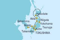 Visitando Kobe (Japón), TOKUSHIMA, Takamatsu (Japón), Busán (Corea del Sur), Sakaiminato (Japón), Tsuruga (Japon), Niigata (Japón), Akita (Japón), Hakodate (Japón), Yokohama (Japón)