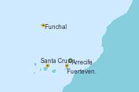 Visitando Arrecife (Lanzarote/España), Santa Cruz de Tenerife (España), Fuerteventura (Canarias/España), Funchal (Madeira), Arrecife (Lanzarote/España)