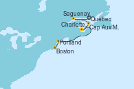 Visitando Quebec (Canadá), Saguenay (Canadá), Cap Aux Meules (Canadá), Charlottetown (Canadá), Portland (Maine/Estados Unidos), Boston (Massachusetts)