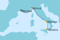 Visitando Marsella (Francia), Génova (Italia), Nápoles (Italia), Messina (Sicilia)
